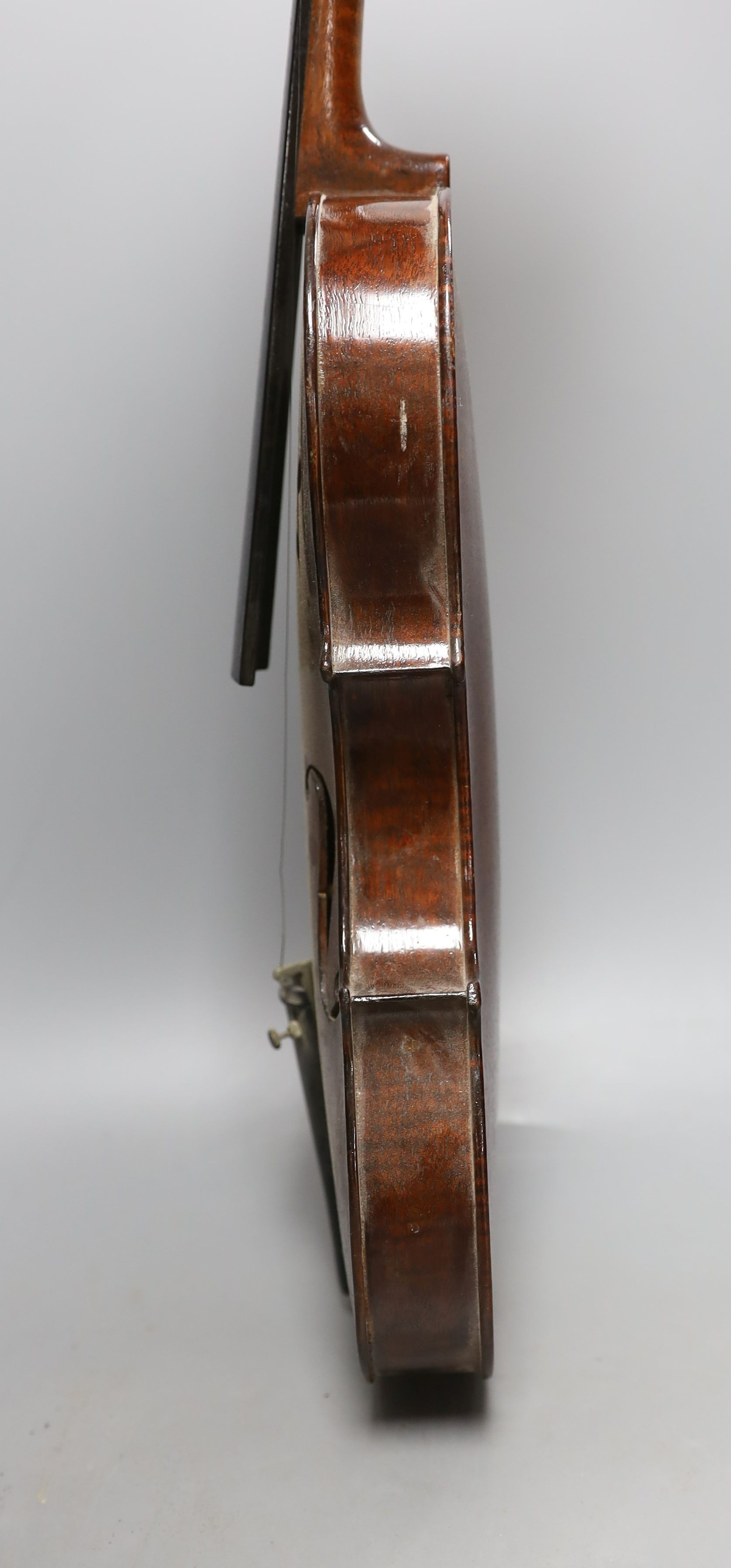 A cased 19th century violin